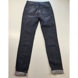 Fidelity sola mid rise ankle cuffed tapered stretch dark wash Denim 27 USA made